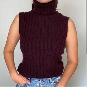 Purple Vintage Dolce & Gabbana Sleeveless Turtleneck